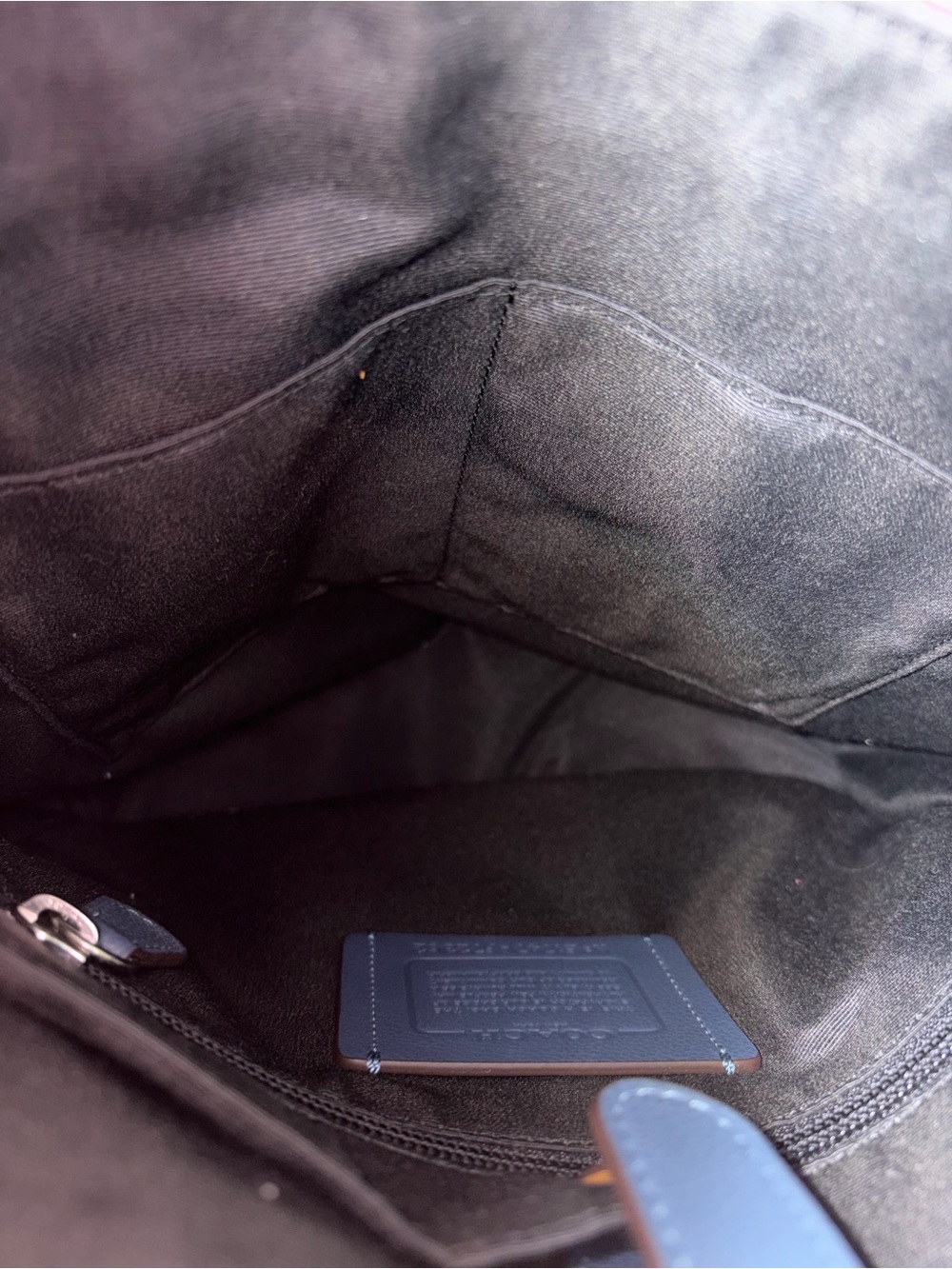 Coach Charles Navy Blue Leather Messenger Bag - Picture 12 of 14